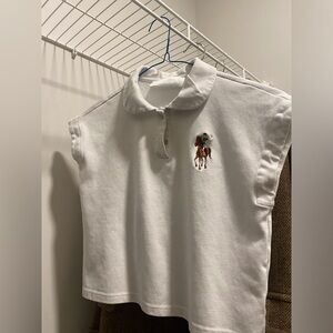 White Polo Short Sleeve Top